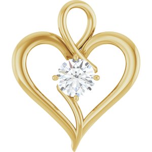 10K Yellow Gold  7.4 mm Round Pendant Mounting