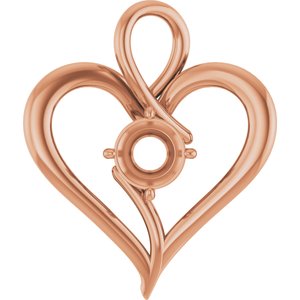 18K Rose Gold  7.4 mm Round Pendant Mounting – image 2