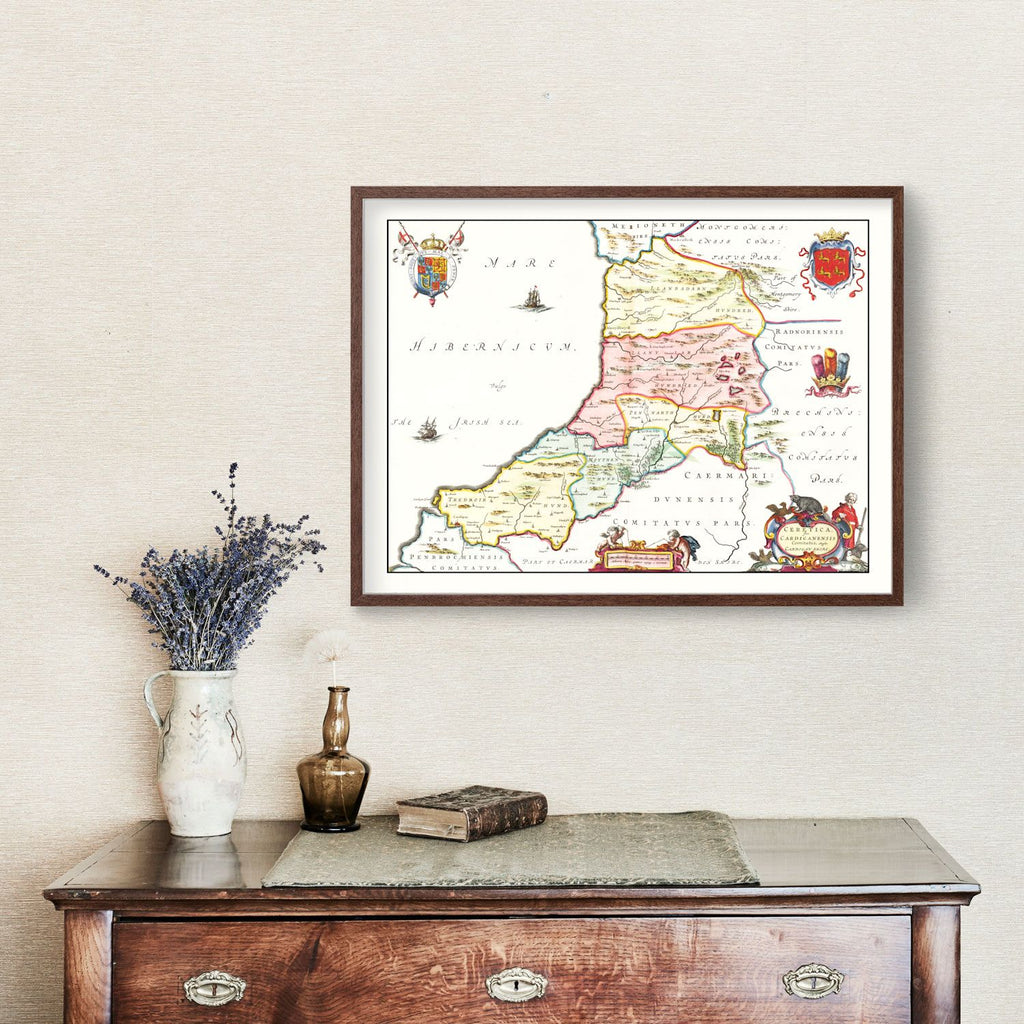 Vintage Map of Montgomeryshire 1665