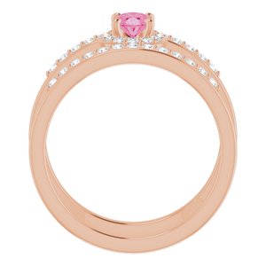 14K Rose Gold Natural Pink Spinel & 1/3 CTW Natural Diamond Ring