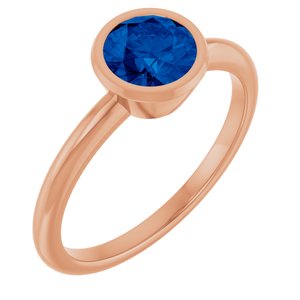 14K Rose Gold 6 mm Lab-Grown Blue Sapphire Bezel-Set Ring