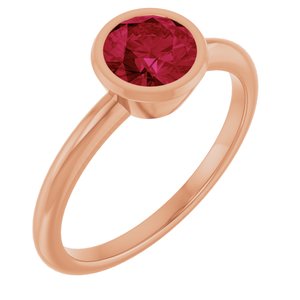 14K Rose Gold 6 mm Lab-Grown Ruby Bezel-Set Ring