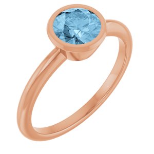14K Rose Gold 6 mm Natural Sky Blue Topaz Bezel-Set Ring