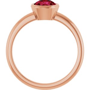 14K Rose Gold 6 mm Lab-Grown Ruby Bezel-Set Ring