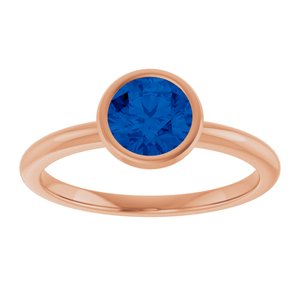 14K Rose Gold 6 mm Lab-Grown Blue Sapphire Bezel-Set Ring