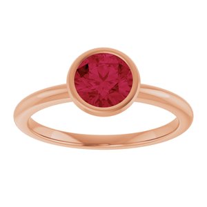 14K Rose Gold 6 mm Lab-Grown Ruby Bezel-Set Ring