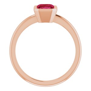 14K Rose Gold 7x5 mm Lab-Grown Ruby Bezel-Set Ring
