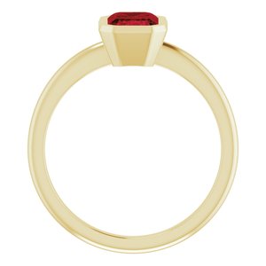 10K Yellow Gold 7x5 mm Natural Mozambique Garnet Bezel-Set Ring