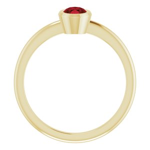 10K Yellow Gold 6x4 mm Natural Mozambique Garnet Bezel-Set Ring