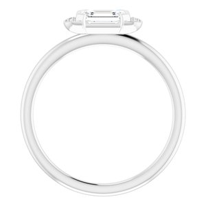 Sterling Silver Natural White Sapphire & .02 CTW Natural Diamond Stackable Ring