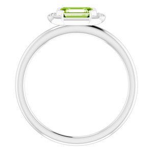 Sterling Silver Natural Peridot & .02 CTW Natural Diamond Stackable Ring