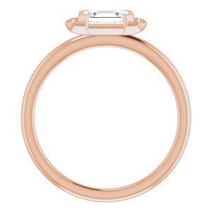 14K Rose Gold Natural White Sapphire & .02 CTW Natural Diamond Stackable Ring
