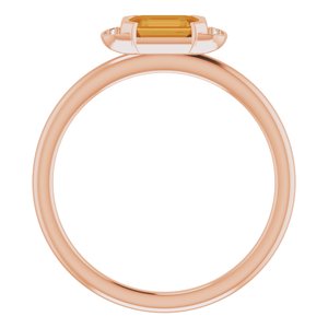 14K Rose Gold Natural Citrine & .02 CTW Natural Diamond Stackable Ring