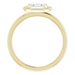 14K Yellow Gold Natural White Sapphire & .02 CTW Natural Diamond Stackable Ring