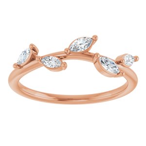 14K Rose Gold 1/4 CTW Lab Grown Diamond Leaf Ring