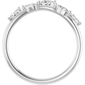 14K White Gold 1/4 CTW Lab Grown Diamond Leaf Ring