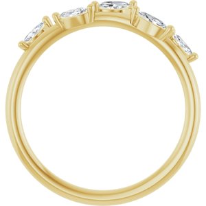14K Yellow 1/4 CTW Lab Grown Diamond Leaf Ring