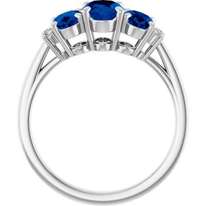 Platinum Lab-Grown Blue Sapphire & .05 CTW Natural Diamond Ring