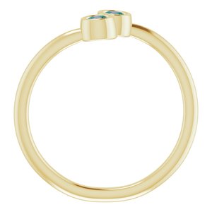 14K Yellow Gold Lab-Grown Alexandrite Two-Stone Ring