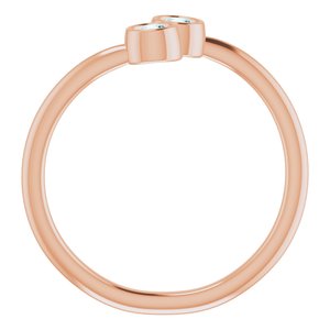 14K Rose Gold Natural Sky Blue Topaz Two-Stone Ring