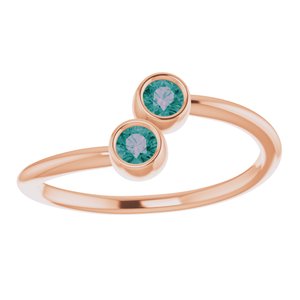 14K Rose Gold Lab-Grown Alexandrite Two-Stone Ring