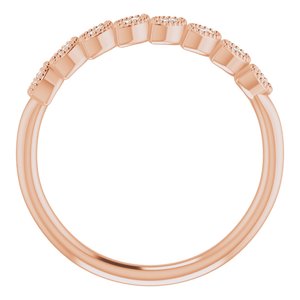 14K Rose Gold 1/8 CTW Natural Diamond Leaf Ring