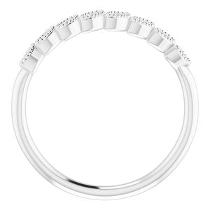 Platinum 1/8 CTW Natural Diamond Leaf Ring