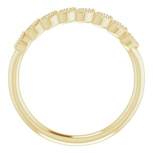 14K Yellow Gold 1/8 CTW Natural Diamond Leaf Ring