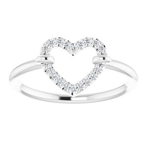 Platinum .07 CTW Natural Diamond Heart Ring