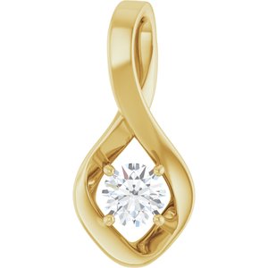 18K Yellow Gold 4.8 mm Round Pendant Mounting