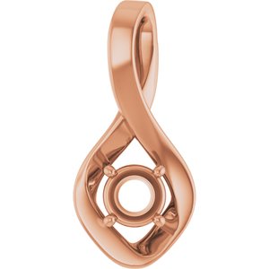 10K Rose Gold 4.8 mm Round Pendant Mounting – image 2