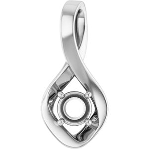 14K X1 White Gold 4.8 mm Round Pendant Mounting – image 2