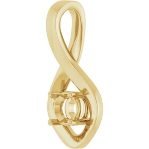 18K Yellow Gold 4.8 mm Round Pendant Mounting – image 4