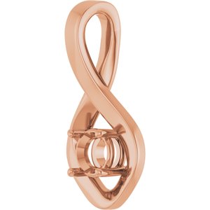 10K Rose Gold 4.8 mm Round Pendant Mounting – image 4