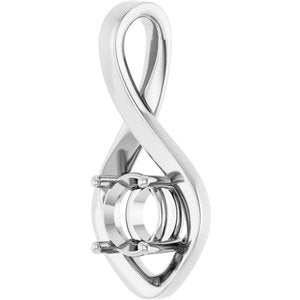 18K Palladium White Gold 6.5 mm Round Pendant Mounting – image 4