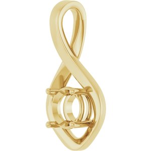 10K Yellow Gold 6.5 mm Round Pendant Mounting – image 4