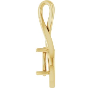 14K Yellow Gold 9 mm Round Pendant Mounting – image 6