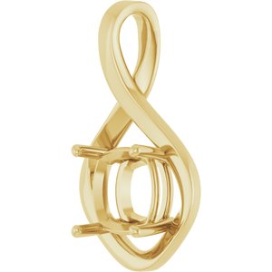 14K Yellow Gold  9 mm Cushion Pendant Mounting – image 4