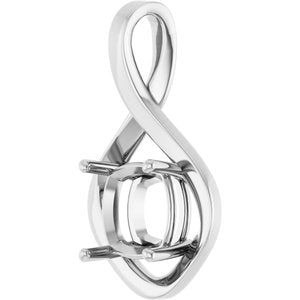 Continuum Sterling Silver  9 mm Cushion Pendant Mounting – image 4