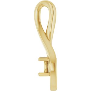 14K Yellow Gold 4.1 mm Round Pendant Mounting – image 6