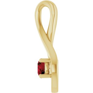 14K Yellow Gold 4 mm Round Natural Mozambique Garnet Pendant – image 3