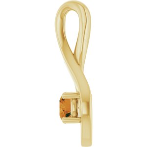 14K Yellow Gold 4 mm Round Natural Citrine Pendant