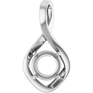 10K White Gold 8.2 mm Round Pendant Mounting – image 2