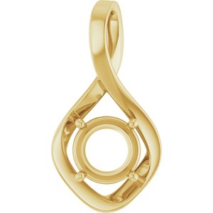 14K Yellow Gold 8.2 mm Round Pendant Mounting – image 2