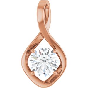 18K Rose Gold 8.2 mm Round Pendant Mounting