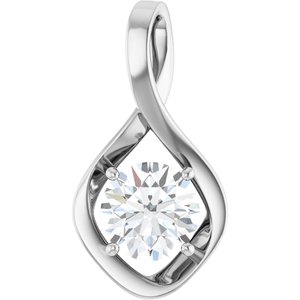 18K White Gold 8.2 mm Round Pendant Mounting