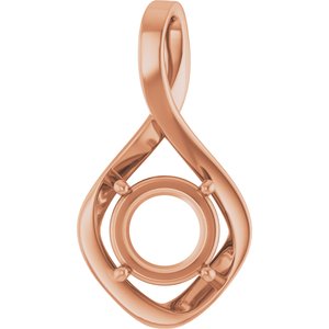 14K Rose Gold 9 mm Round Pendant Mounting – image 2