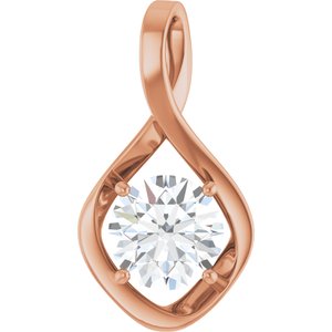 14K Rose Gold 9 mm Round Pendant Mounting