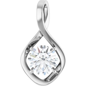 14K White Gold 9 mm Round Pendant Mounting