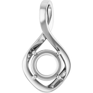 10K X1 White Gold 9 mm Round Pendant Mounting – image 2